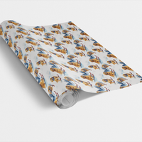 Winter Dog Ski Gift Wrap, Skiing Golden Retriever Wrapping Paper, Snowy Golden Glide Wrapping Paper, Christmas Holiday Dog Wrapping Paper
