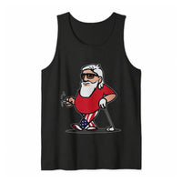 Humorous Cool Santa Golf Tank Top, Golfing Santa in Sunglasses Tank Top, Christmas in July Holiday Graphic Sleeveless Shirt, Golfer Present