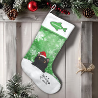 Merry Catmas Holiday Stocking, Personalized Black Cat Christmas Stocking, Custom Pet Name Christmas Stocking, Adorable Kitty Lover Holiday Decor