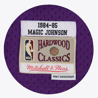 Los Angeles Lakers Magic Johnson 1984-85 Hardwood Classics Road Swingman Jersey - Purple