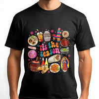 Tis the Season Food Shirt, Mexican Christmas T-Shirt, Mexican Christmas Food Graphic Tee, Hispanic Christmas Shirt, Latinx Heritage Xmas Tee