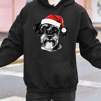 Christmas Schnauzer Dog Hoodie, Schnauzer Santa Hoodie, Festive Dog Lover Sweatshirt, Winter Holiday Pet Pullover, Present for Schnauzer Mom