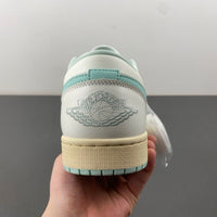 Low Top Sneakers, White Green Colorway, Lace Up Design, Casual Gift for Sneaker Fans