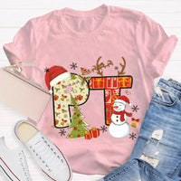 PT Snowman Graphic Tee, Physical Therapy Christmas Shirt, Physical Therapist Holiday T-Shirt, Winter Rehab Clinic Tee, PT Christmas Present