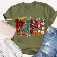 Festive Font Christmas Shirt, Colorful Christmas T-Shirt, Retro Holiday Graphic Tee, Unisex Christmas Party Shirt, Xmas Family Present
