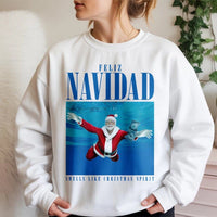 Humorous Rock Band Music Parody Crewneck, Feliz Navidad Santa Sweatshirt, Christmas Band Sweater, Holiday Graphic Pullover