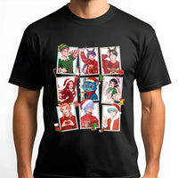 Adorable Manga Character Holiday Tee, Anime Christmas T-Shirt, Festive Otaku Xmas Shirt, Kpop Anime Graphic Shirt, Japanese Manga Fan Present