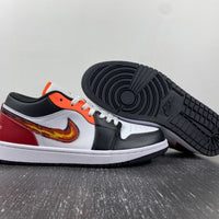 Low Top Sneakers, White Black Red Colorway, Lace Up Design, Casual Gift for Sneaker Fans