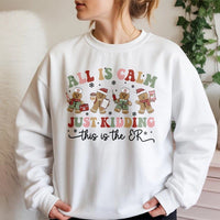 Humorous Nurse Christmas Sweatshirt, All is Calm Just Kidding ER Sweatshirt, Gingerbread ER Crewneck, Holiday Medical Pullover Sweatshirt