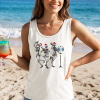 Dancing Skeleton Christmas Tank, Skeleton Christmas Tank Top, Nurse Christmas Sleeveless Tee, Festive Holiday Skeleton Tank, Xmas Present