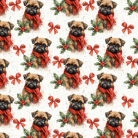 Christmas Puppy Wrapping Paper, Brussels Griffon Gift Wrap, Festive Santa Dog Gift Wrap Roll