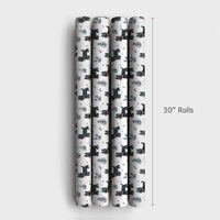 Scottie Christmas Gift Wrap, Scottish Terrier Wrapping Paper, Watercolor Dog Wrapping Paper, Black Scottie Present Wrap, Holiday Dog Paper