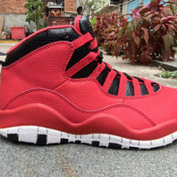 High Top Sneakers, Red Black Colorway, Lace Up Design, Casual Gift for Sneaker Fans