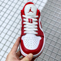 Low Top Sneakers, White Red Gold Colorway, Lace Up Design, Casual Gift for Sneaker Fans