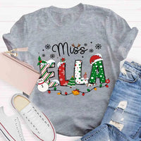 Custom Holiday Educator Tee, Personalized Christmas Teacher Shirt, Festive Winter Teacher T-Shirt, Merry Christmas Teacher Present