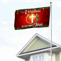 Christian Christmas Holiday Decor Flag, It's All About Jesus House Flag, Double-Sided Religious Nativity Flag, Faith Yard Banner Present