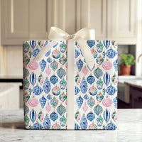 Ginger Jar Ornament Wrapping Paper, Chinoiserie Christmas Wrapping Paper, Grandmillennial Holiday Gift Wrap