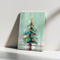Modern Painterly Holiday Canvas Print, Abstract Christmas Tree Canvas Art, Festive Seasonal Wall Decor, Contemporary Winter Christmas Present