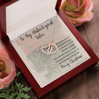 Best Friend CZ Two Heart Pendant, Unbiological Sister Interlocking Hearts Necklace, Surgical Steel Heart Jewelry, Christmas Present for Her