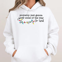 Humorous Christmas Lights Sweatshirt, Probably Just Gonna Jingle Some of the Way Hoodie, Sarcastic Xmas Holiday Pullover Present