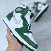 Low Top Sneakers, White Green Colorway, Lace Up Design, Casual Gift for Sneaker Fans