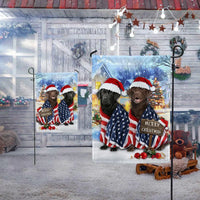 Patriotic American Flag Santa Hat Dog Flag, Labrador Christmas Garden Flag, Double-Sided Lab Holiday Yard Flag, Dog Lover Xmas Decor