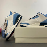 Retro Low Top Sneakers, Blue White Colorway, Leather Footwear, Lace Up Design, Casual Gift for Sneaker Fans