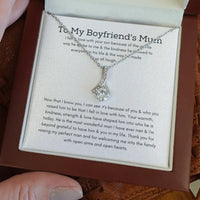 Future Mother in Law Pendant Necklace, Boyfriends Mom Ribbon Necklace, Bonus Mom Ribbon Necklace, Christmas Present for Boyfriend Mother