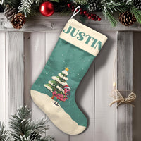 Tropical Holiday Stocking, Personalized Flamingo Christmas Stocking, Custom Name Xmas Stocking, Festive Fireplace Decor, Present for Family