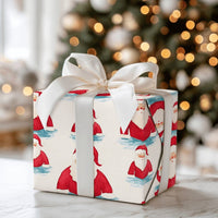 Coastal Christmas Gift Wrap, Swimming Santa Wrapping Paper, Watercolor Santa Wrapping Paper, Holiday Gift Wrap, Fun Beach Xmas Wrap
