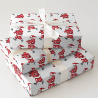 Athletic Running Santa Claus Gift Wrap, Jogging Santa Wrapping Paper, Humorous Fitness Santa Holiday Paper, Christmas Gift Wrapping Paper Roll