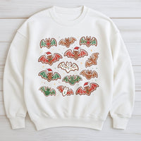 Spooky Christmas Sweatshirt, Gingerbread Bat Sweatshirt, Goth Gingerbread Bat Sweater, Creepy Adorable Holiday Crewneck, Alternative Xmas Present