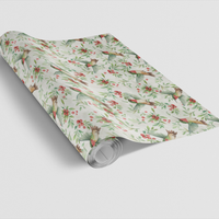 Christmas Bird Gift Wrap, Holiday Hummingbird Wrapping Paper, Nature Winter Paper Roll, Festive Hummingbird Wrapping Paper, Xmas Gift Wrap