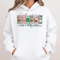 Jolly Holiday Animal Sweatshirt, Humorous Christmas Goose Hoodie, Adorable Silly Goose Christmas Pullover, Winter Bird Lover Hooded Sweater