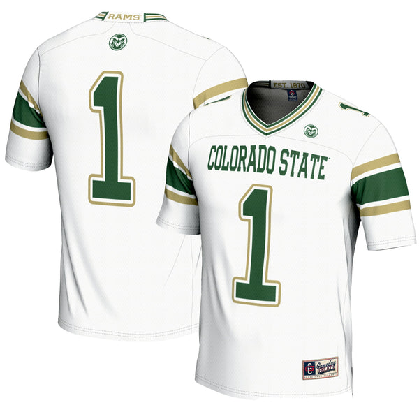 #1 Colorado State Rams Endzone Football Jersey - White
