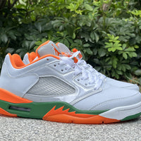 Low Top Sneakers, White Green Orange Colorway, Lace Up Design, Casual Gift for Sneaker Fans