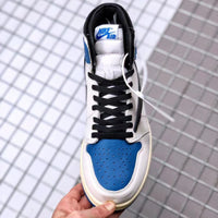 High Top Sneakers, Blue Colorway, Reverse Hook Design, Lace Up Design, Casual Gift for Sneaker Fans
