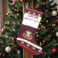 Custom Name Guinea Pig Holiday Stocking, Personalized Guinea Pig Christmas Stocking, Adorable Pet Lover Xmas Stocking, Festive Rodent Decor
