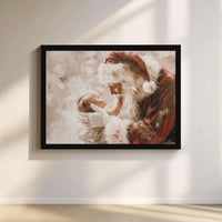 Whimsical Christmas Oil Painting Canvas Print, Santa Claus Holding Baby Canvas Wall Art, Holiday Santa Canvas Art, New Parents Xmas Present