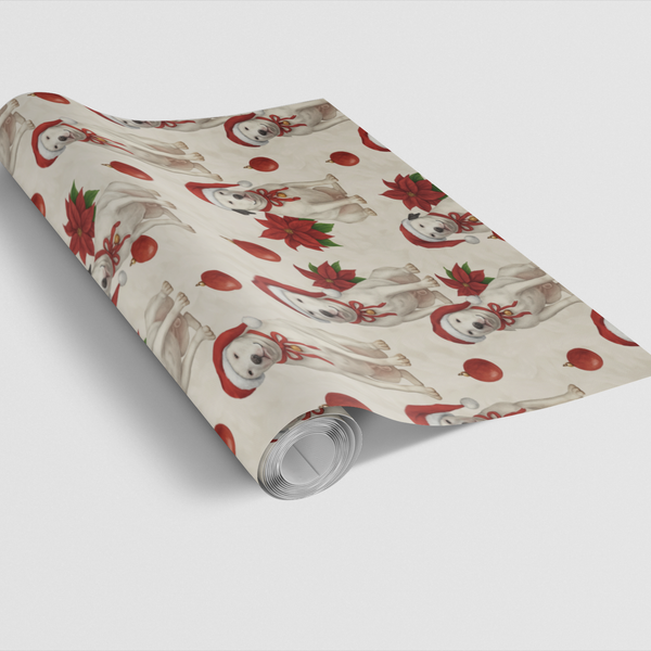 Christmas Dog Gift Wrap, Dogo Argentino Wrapping Paper, Festive Dog Holiday Paper Roll, Dogo Argentino Christmas Gift Wrappin