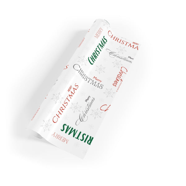 Snowflake Holiday Gift Wrap, Merry Christmas Wrapping Paper, Winter Xmas Gift Wrapping Paper, Classic Holiday Wrap Roll, Fami
