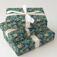 Coastal House Gift Wrap, Tropical Christmas Wrapping Paper, Teal Palm Tree Gift Wrapping Paper, Beach House Present Wrap, Xmas Gift Wrap