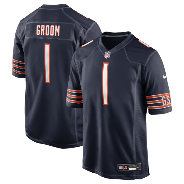 Chicago Bears Number 1 Groom Navy Game Jersey