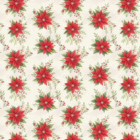 Watercolor Floral Gift Wrap Roll, Poinsettia Christmas Wrapping Paper, Holiday Poinsettia Gift Wrap, Botanical Xmas Paper Roll