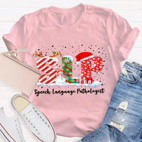 Speech Language Pathologist Tee, SLP Snowman Christmas Shirt, Holiday Speech Therapist T-Shirt, Winter SLP Graphic Tee, Speech Therapy Present