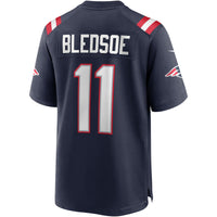 New England Patriots Drew Bledsoe Navy Game Retired Player Jersey