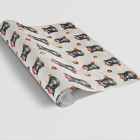 Santa Hat Dog Wrapping Paper, Border Collie Christmas Wrapping Paper, Collie Holiday Gift Wrap, Dog Lover Wrapping Paper, Xmas Present Paper