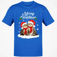 Adorable Holiday Kitty Graphic Tee, Merry Christmas Santa Cats T-Shirt, Festive Cat Lover Winter Shirt, Xmas Animal T-Shirt