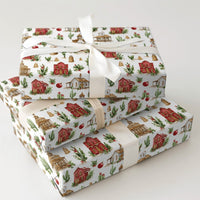 Old West Cactus Gift Wrap, Western Town Christmas Wrapping Paper, Rustic Cowboy Holiday Wrapping Paper, Festive Country Christmas Gift Wrap