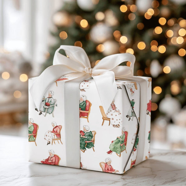 Royal Family Holiday Gift Wrap, Queen Christmas Wrapping Paper, Humorous Queen Wrapping Paper, British Festive Present Wrap, 